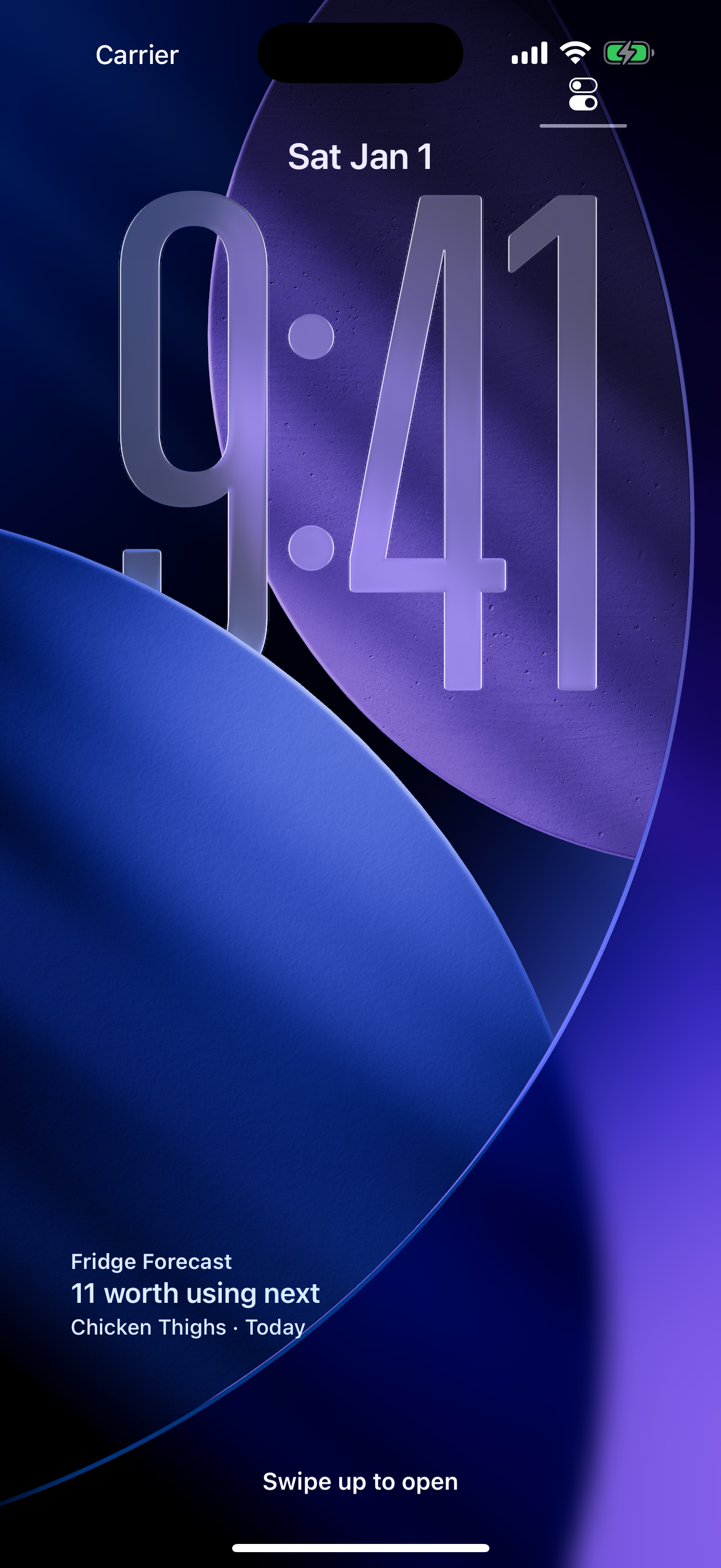 Fridge Forecast What Needs Attention widget on the iPhone Lock Screen