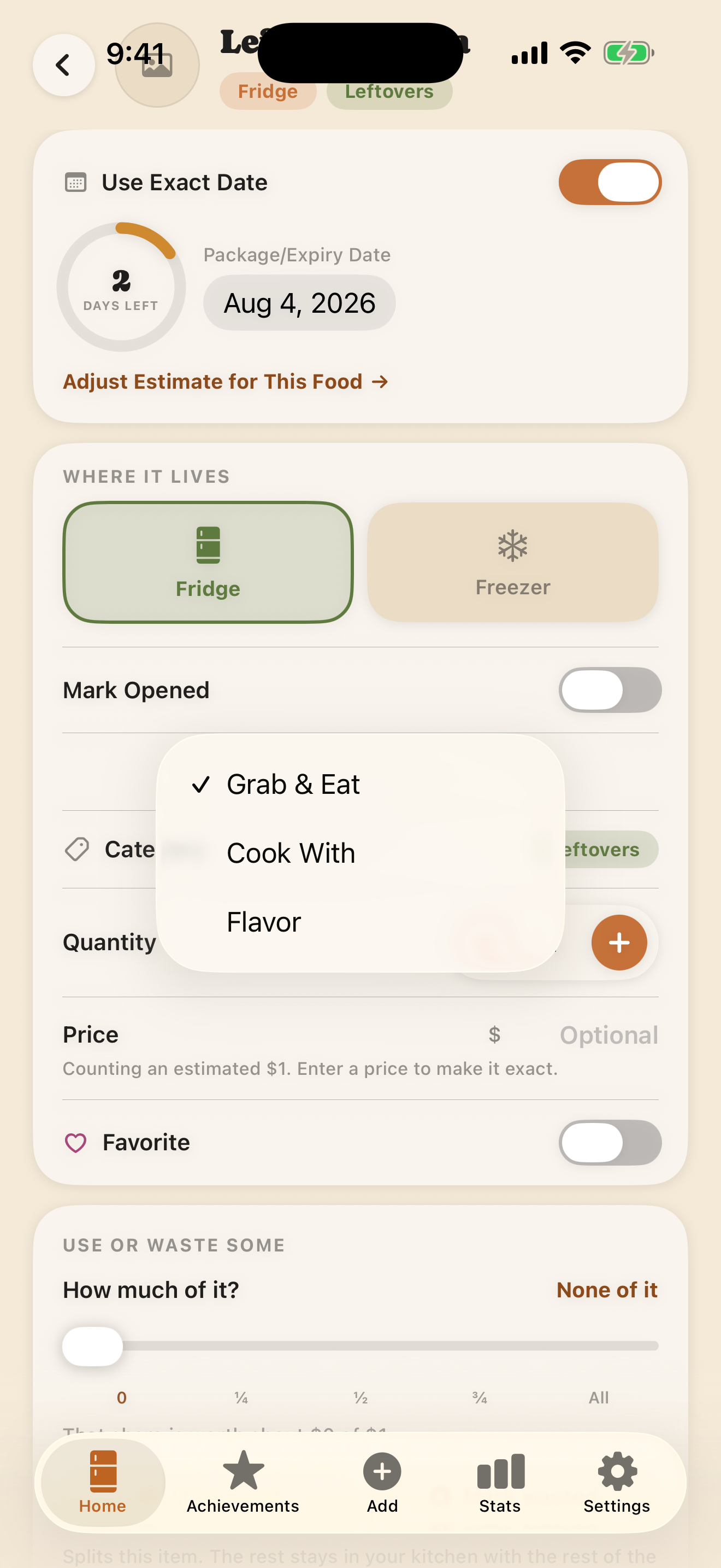 Item roles menu in the Day theme
